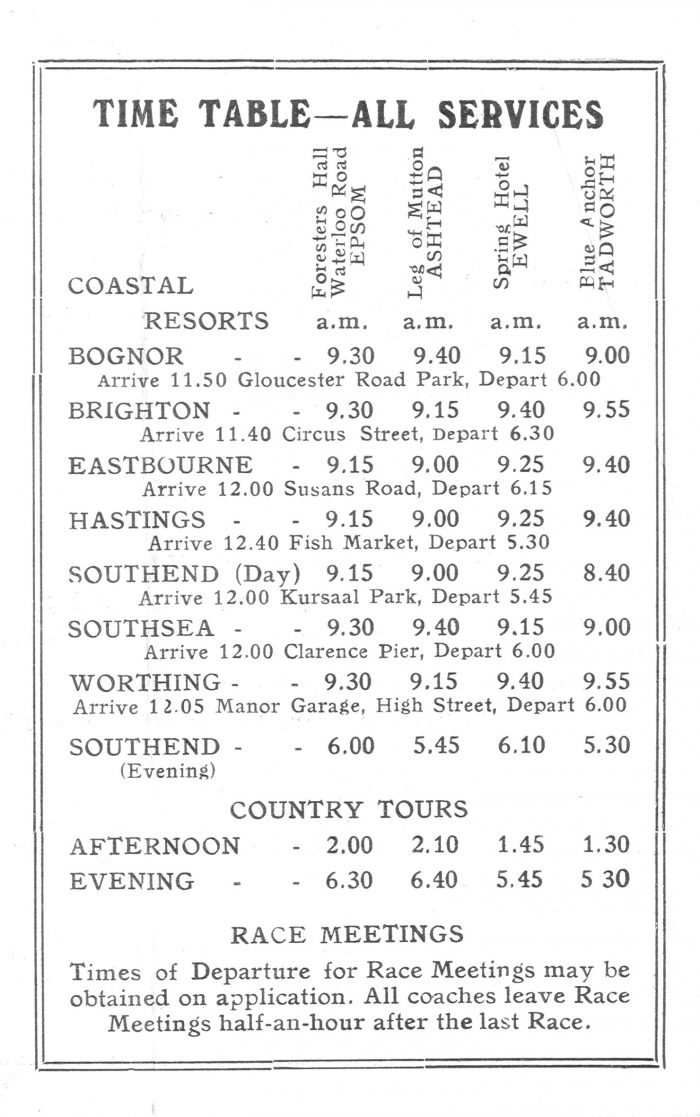 Holidays & Day Trips Epsom Coaches Epsom Coaches
