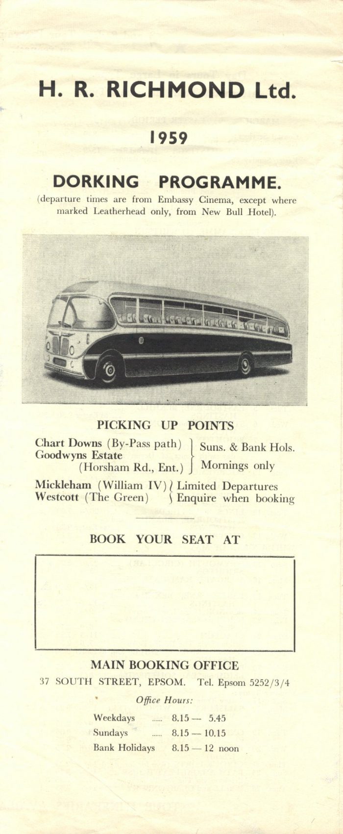 Holidays & Day Trips Epsom Coaches Epsom Coaches